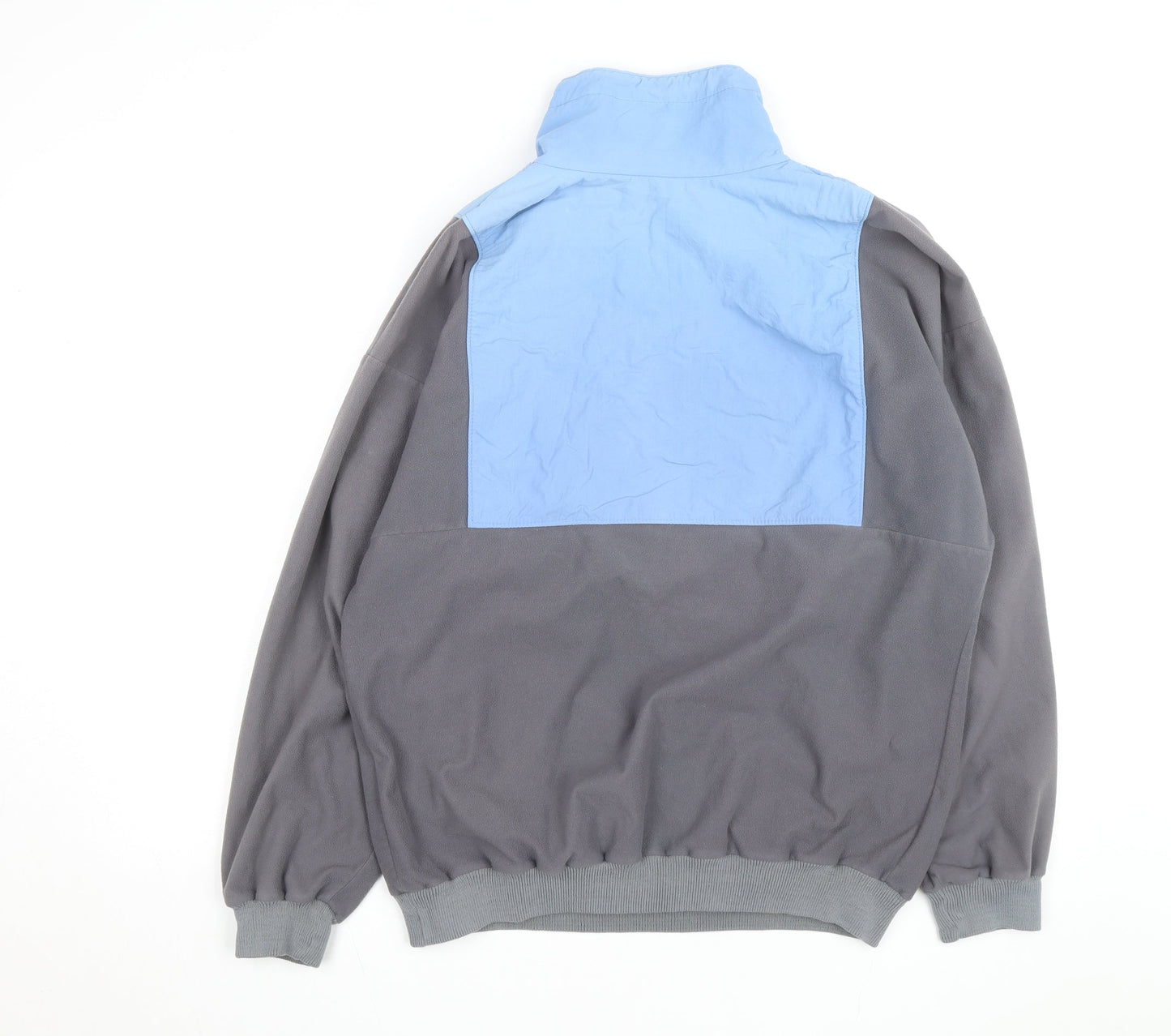 Javlin Men's Grey Blue Pullover Fleece Sweatshirt L Retro 90s
