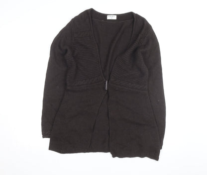 Kaliko Women's Brown Wool Blend Long Sleeve V-Neck Cardigan Size 10