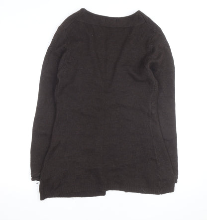 Kaliko Women's Brown Wool Blend Long Sleeve V-Neck Cardigan Size 10