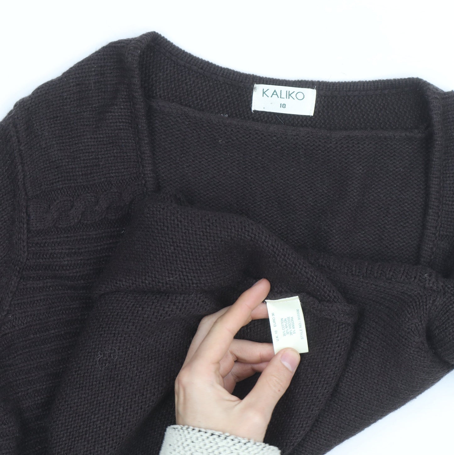 Kaliko Women's Brown Wool Blend Long Sleeve V-Neck Cardigan Size 10