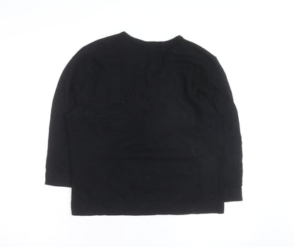 Wallis Women Black Floral Embellished V-Neck Jumper Size 20