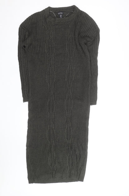 Michael Kors Women Green Knit Jumper Midi Dress Size M