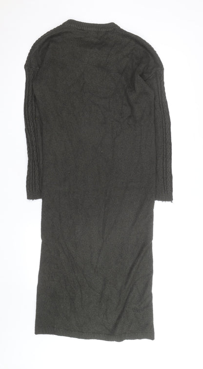 Michael Kors Women Green Knit Jumper Midi Dress Size M