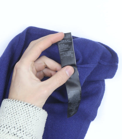 Marks and Spencer Women Blue Cashmere Jumper Size 14 Regular Fit