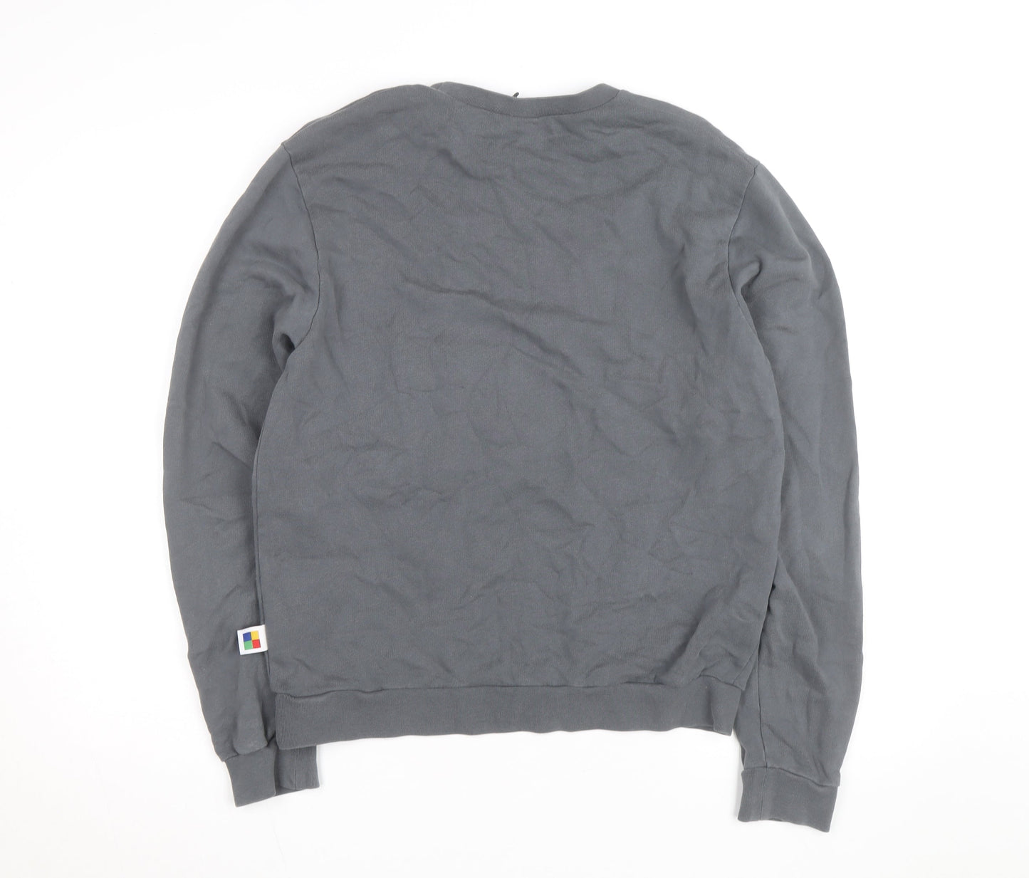 Apres Mens Grey Crew Neck Pullover Sweatshirt Medium with Logo Pockets