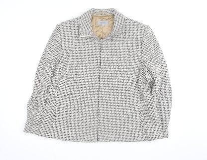 Marks and Spencer Women's Beige Tweed Zip Jacket Size 18