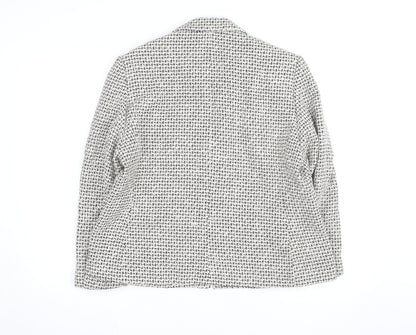 Marks and Spencer Women's Beige Tweed Zip Jacket Size 18