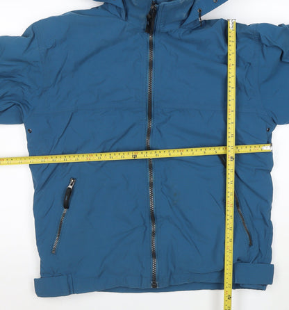 Lee Valley Mens Blue Hooded Waterproof Jacket Size S