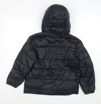 Nike Girls Black Therma-Fit Hooded Puffer Jacket 8-9 Years Winter Coat