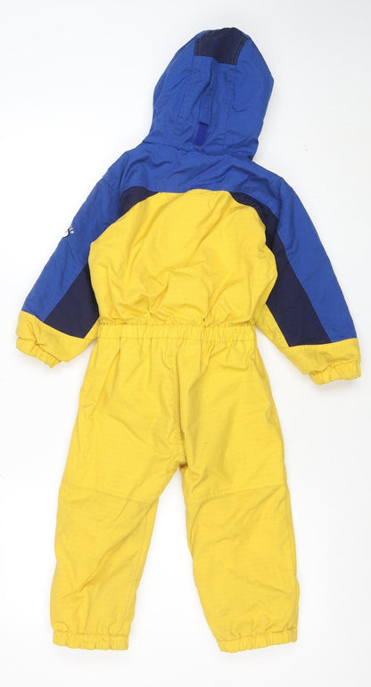 Columbia Boys Yellow Blue Hooded Snowsuit 4 Years Winter Full Zip Outdoor
