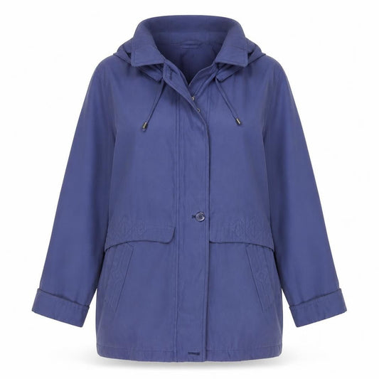 Bonmarché Women's Blue Hooded Parka Jacket Size M Regular Fit