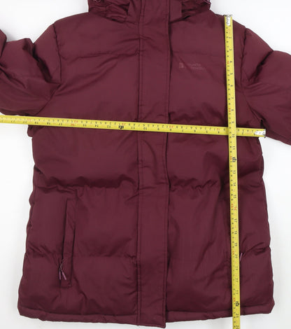 Mountain Warehouse Women's Red Puffer Jacket Size 12 Hooded Water Resistant