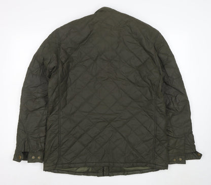 Barbour Men's Green Quilted Jacket L Regular Outdoor Mid-Length