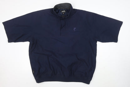 Ashworth Men's Blue XL Weather Systems Short Sleeve Mock Neck T-Shirt