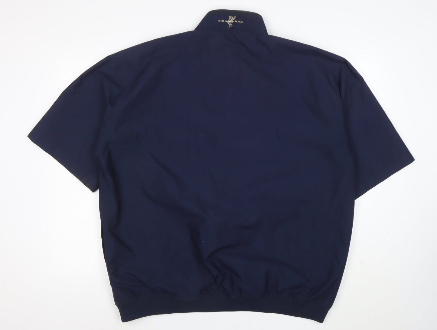 Ashworth Men's Blue XL Weather Systems Short Sleeve Mock Neck T-Shirt