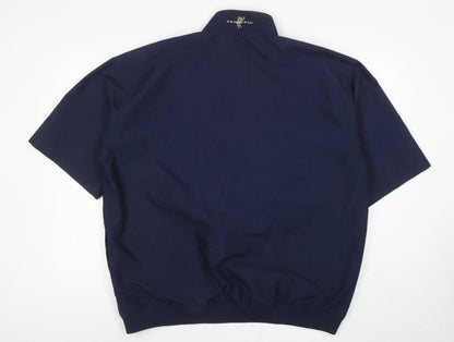 Ashworth Men's Blue XL Weather Systems Short Sleeve Mock Neck T-Shirt
