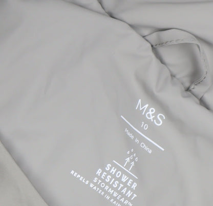 Marks and Spencer Women's Grey Size 10 Long Hooded Puffer Coat