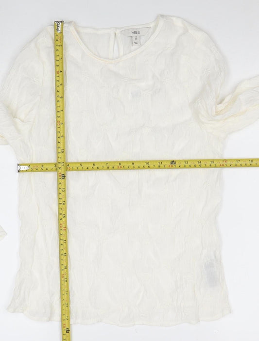 Marks and Spencer Women’s Ivory Viscose Long Sleeve Tunic Blouse Size 12