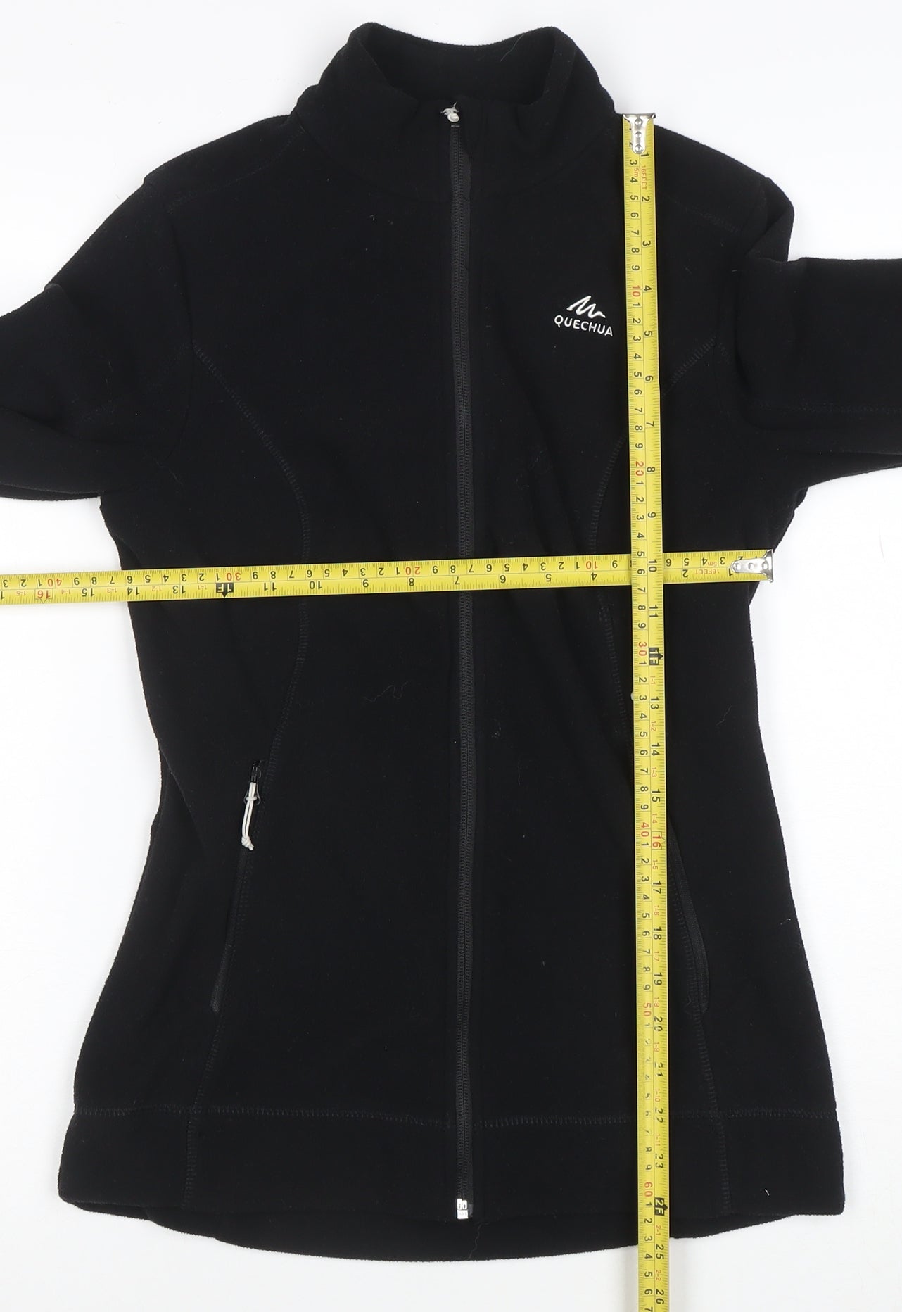 Quechua Women's Black Fleece Full Zip Jacket Size M Outdoor