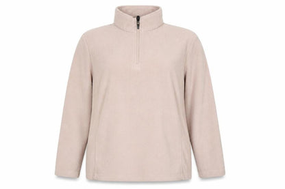 TOG24 Women's Beige Fleece 1/4 Zip Pullover Sweatshirt Size 16