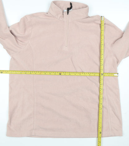 TOG24 Women's Beige Fleece 1/4 Zip Pullover Sweatshirt Size 16
