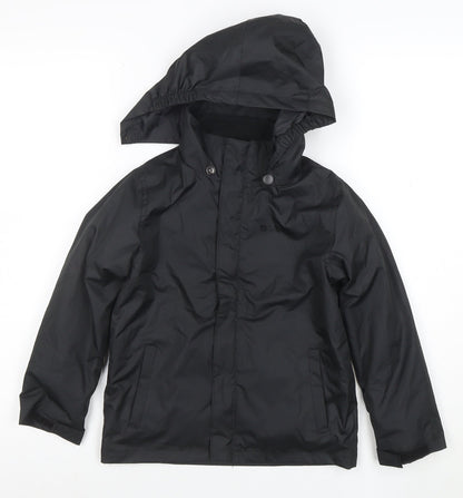 Mountain Warehouse Boys Black 5-6 Years Hooded Waterproof Rain Coat Jacket