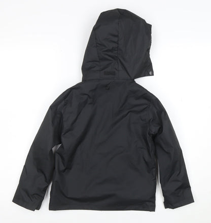 Mountain Warehouse Boys Black 5-6 Years Hooded Waterproof Rain Coat Jacket