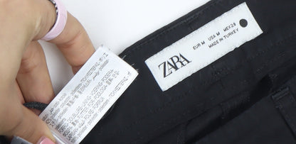 ZARA Men's Black Regular Fit Chino Trousers Size M