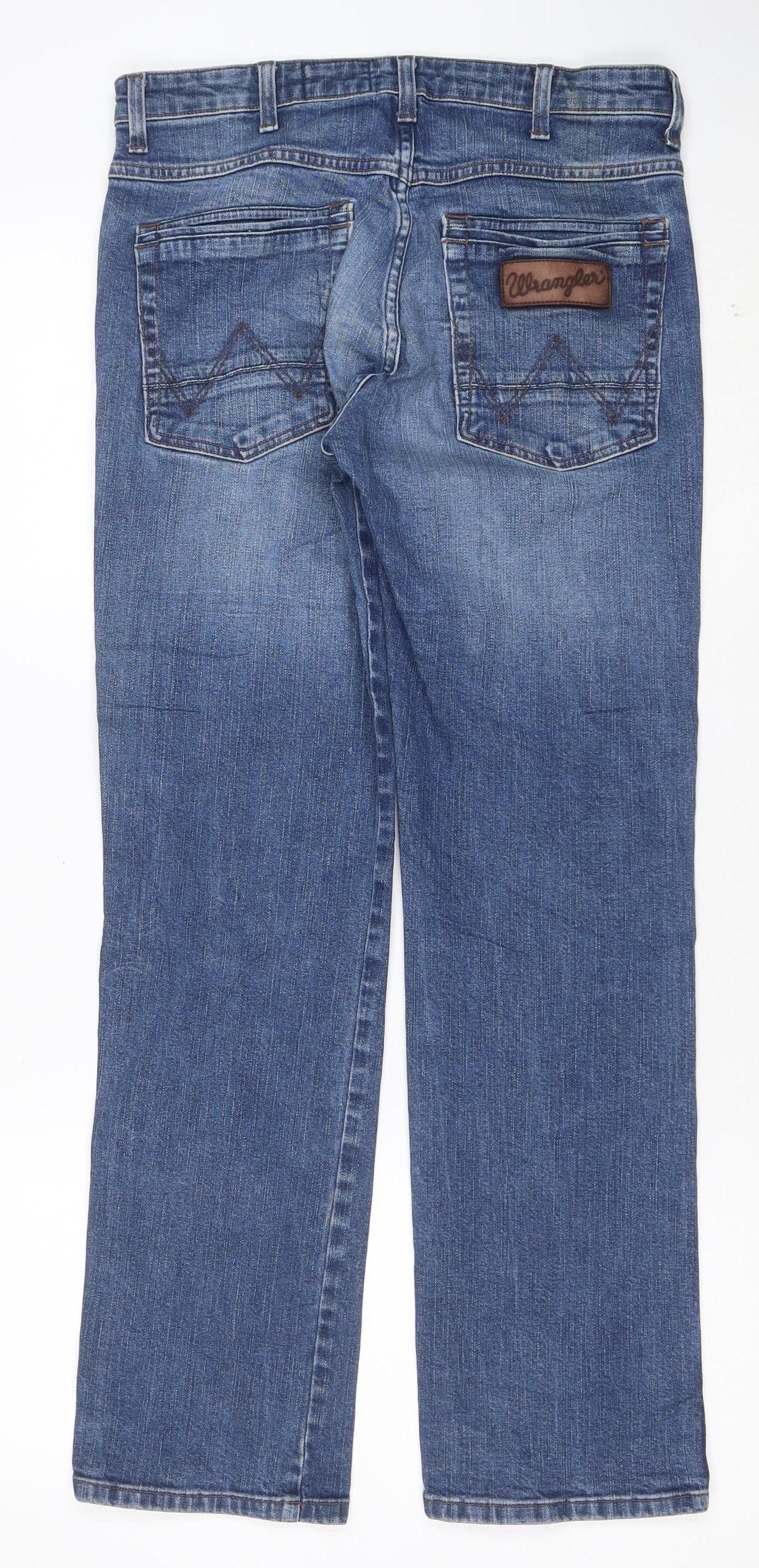 Wrangler Women Blue Straight Stretch Jeans W32 L30 Regular Fit