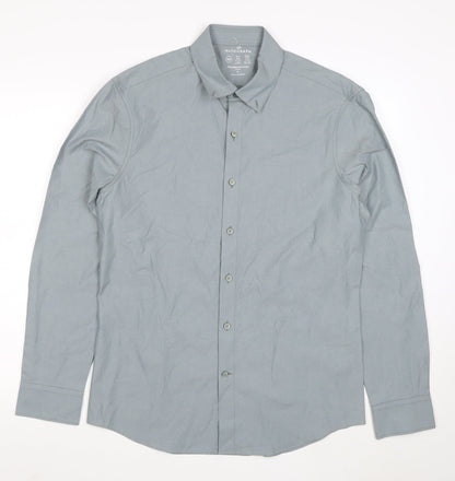 Marks and Spencer Men’s Grey Slim Fit Long Sleeve Button-Up Shirt M