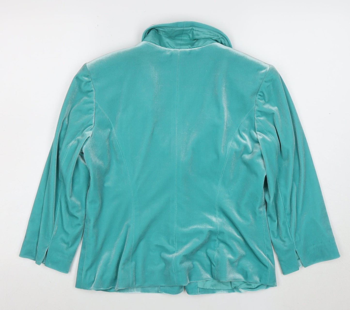 Alex & Co Women’s Green Velvet Shawl Collar Blazer UK 12