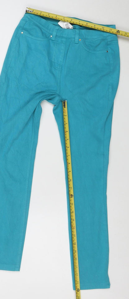 Next Womens Blue Crop Denim Jegging Size 6 Slim Fit Stretch Jeans