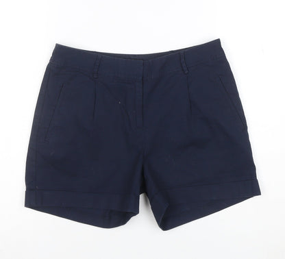 Oasis Womens Blue Chino Shorts Size 8 Regular Cotton Blend
