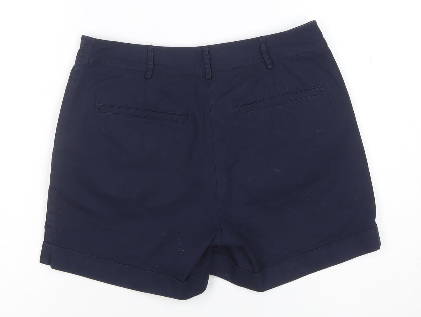 Oasis Womens Blue Chino Shorts Size 8 Regular Cotton Blend