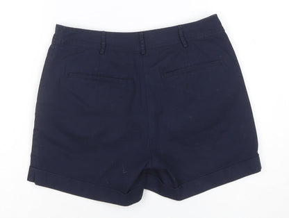 Oasis Womens Blue Chino Shorts Size 8 Regular Cotton Blend