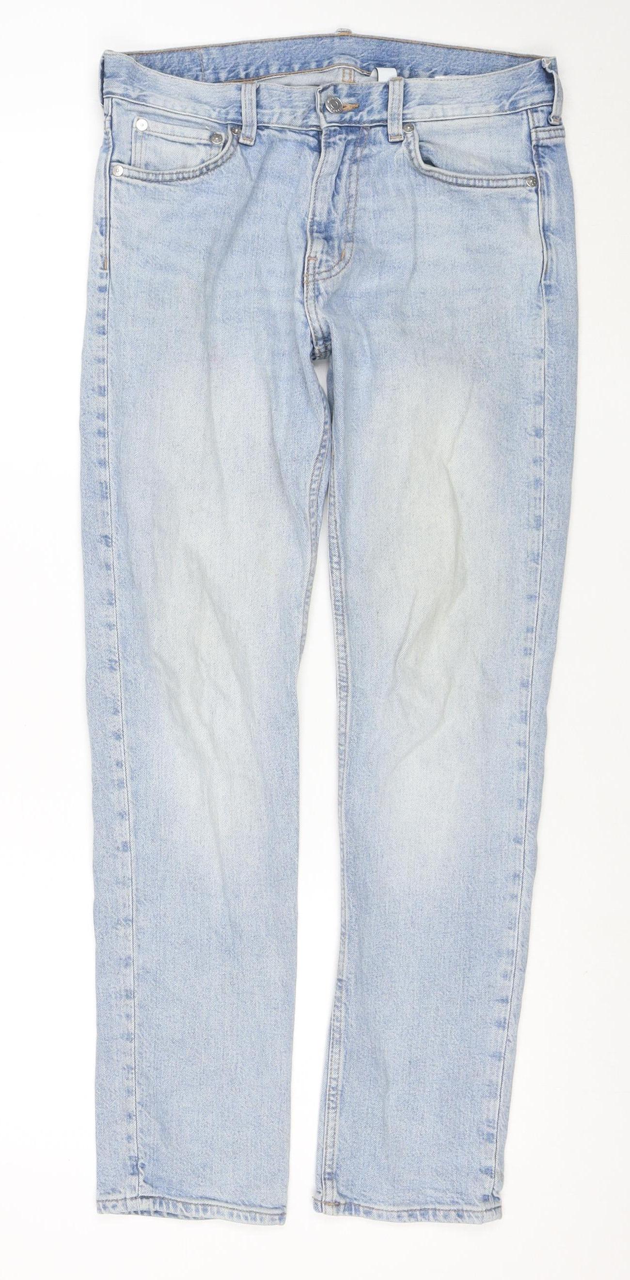 Weekday Women's Blue Straight Leg Jeans W28 L30 Cotton Denim