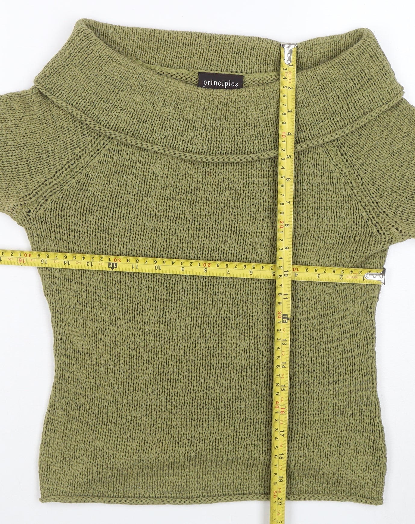 Principles Women’s Green Cowl Neck Knit Jumper Size 12