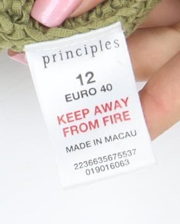 Principles Women’s Green Cowl Neck Knit Jumper Size 12