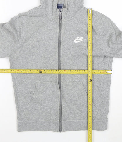 Nike Boys Grey Full Zip Hoodie M 10-12 Years Cotton Blend