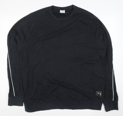 Gymshark Men’s Black XXL Crew Neck Long Sleeve Pullover Sweatshirt