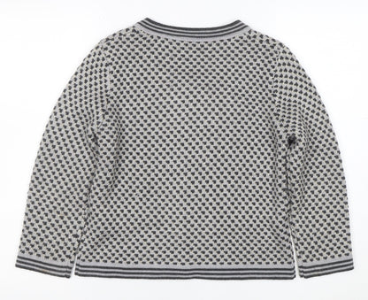Marks and Spencer Per Una Grey Geometric Knit Cardigan Women's Size 12