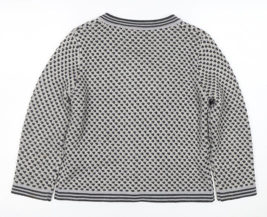Marks and Spencer Per Una Grey Geometric Knit Cardigan Women's Size 12