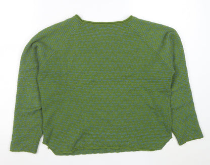 Zilch Women Green Merino Wool Blend Crew Neck Pullover Jumper M