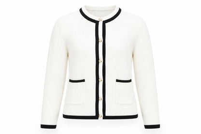 F&F Women's White Knit Cardigan XL Classic Button Front
