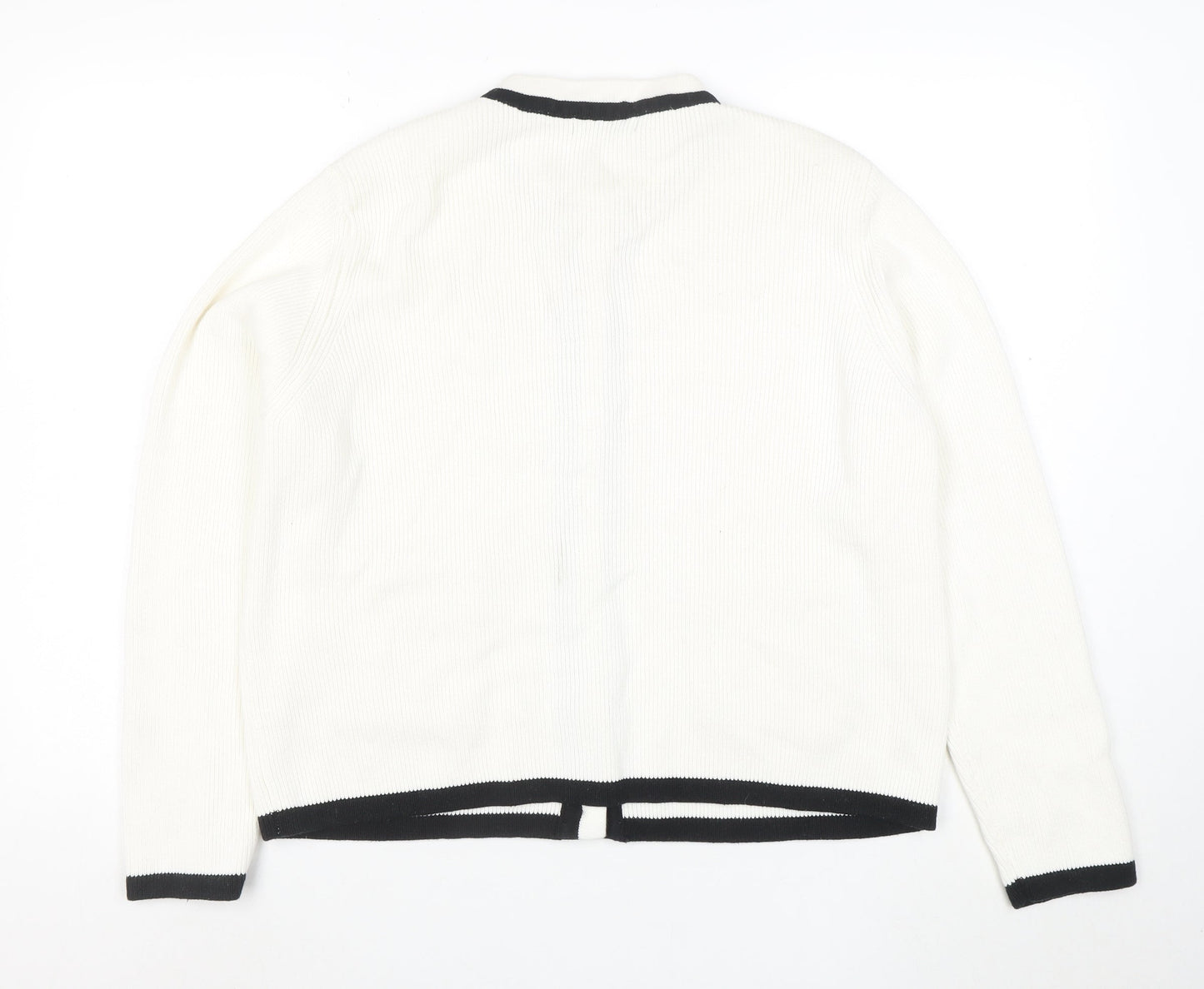 F&F Women's White Knit Cardigan XL Classic Button Front