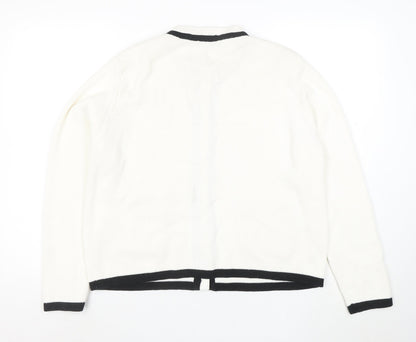 F&F Women's White Knit Cardigan XL Classic Button Front