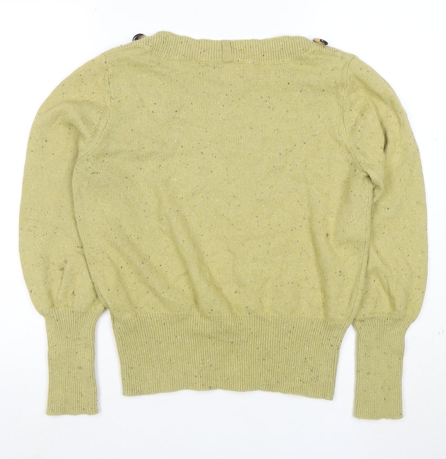 Per Una Women's Green Wool Blend Crew Neck Jumper Size 14