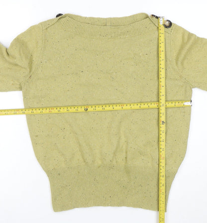 Per Una Women's Green Wool Blend Crew Neck Jumper Size 14
