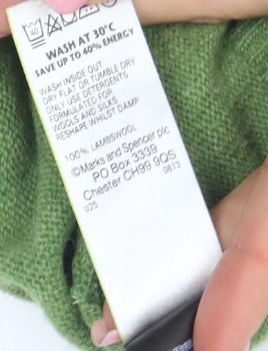 Marks and Spencer Women’s Green Merino Wool Crew Neck Jumper UK 14