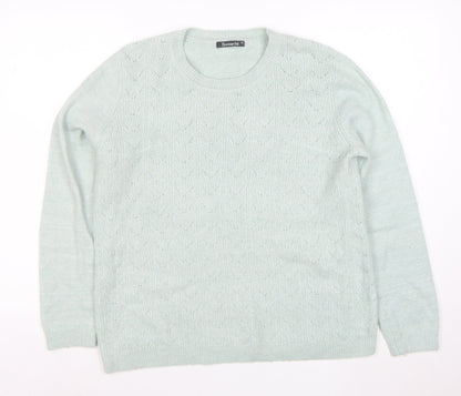 Bonmarche Women's Green Size 12 Crew Neck Knit Jumper